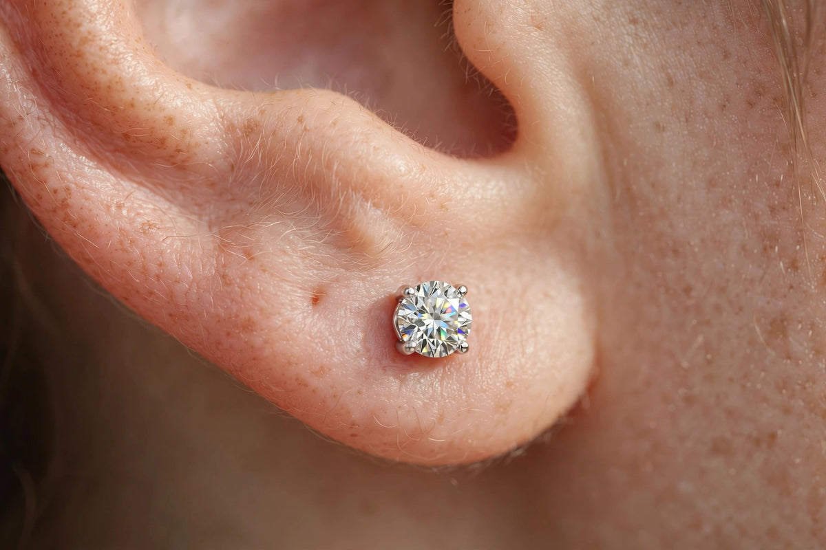 Aura Moissanite Stud Earrings