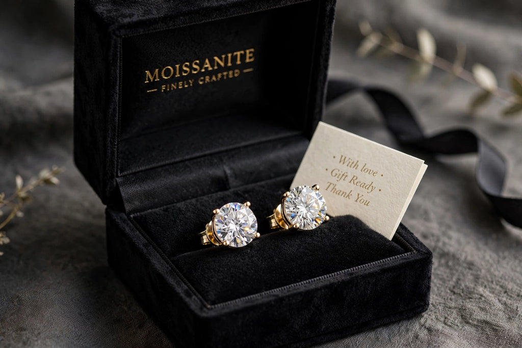 Aura Moissanite Stud Earrings