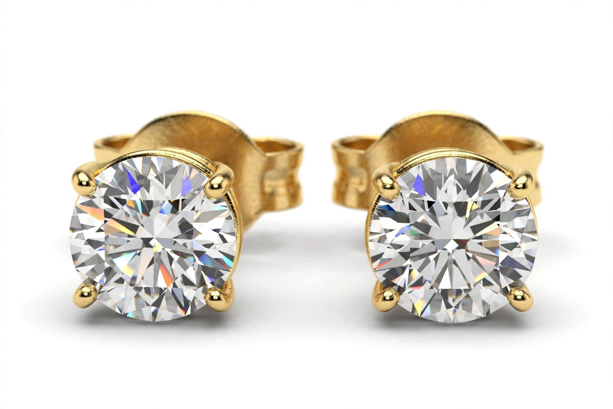 Aura Moissanite Stud Earrings