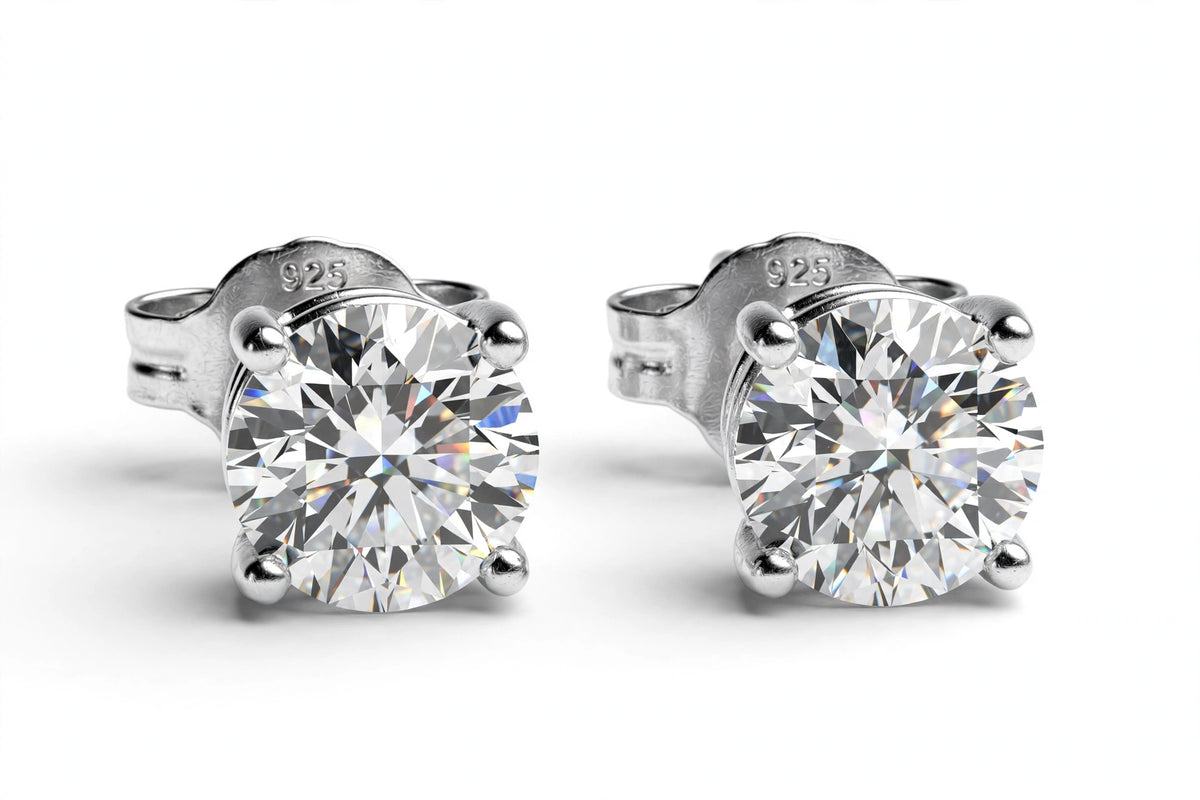 Aura Moissanite Stud Earrings