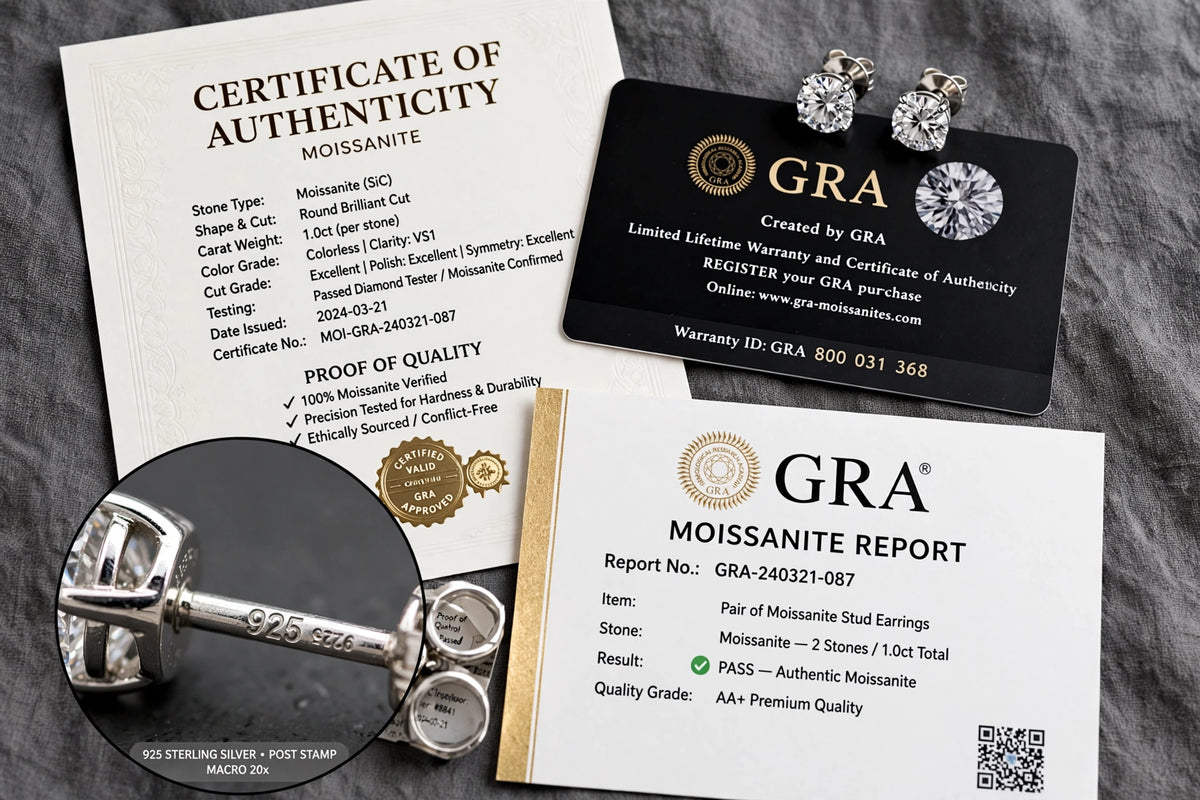 Aura Moissanite Stud Earrings