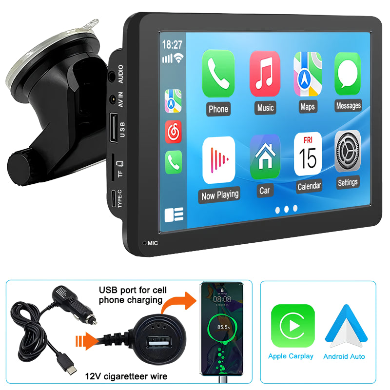 Universal 7-inch Touchscreen Car MP5 Player with Wireless Apple CarPlay & Android Auto